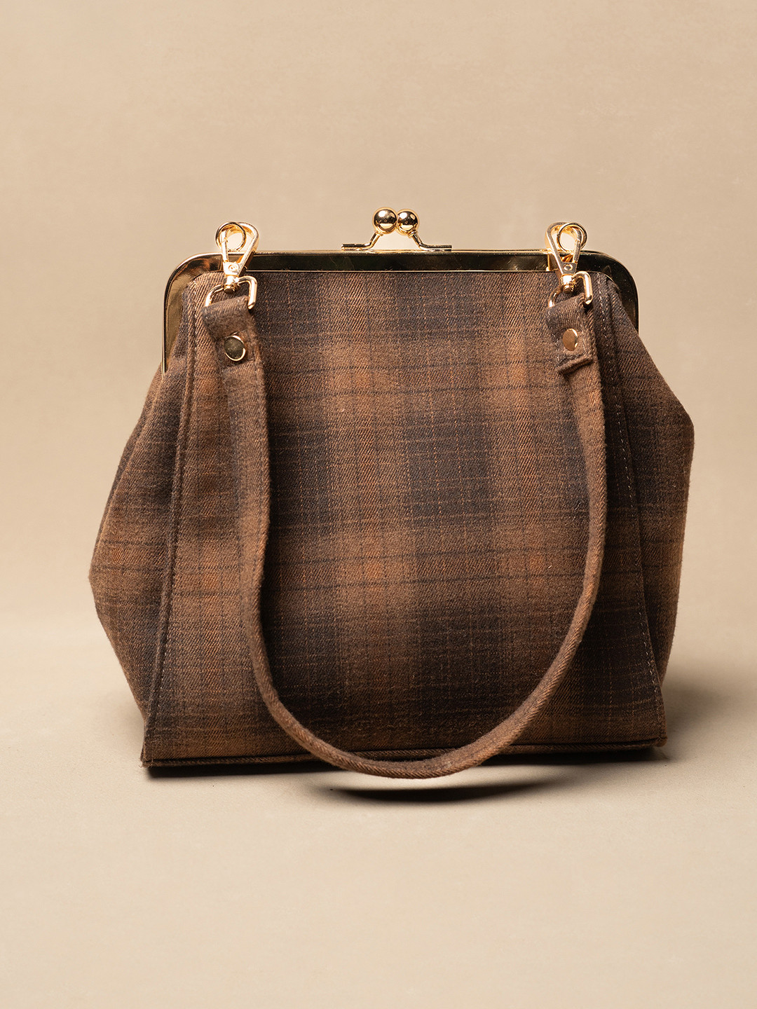 Theater Checked Structured Sling Bag