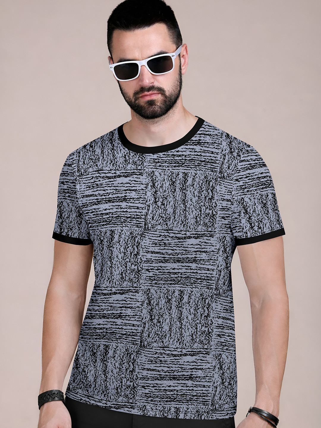 MODALEN Men Abstract Printed Round Neck Tshirts