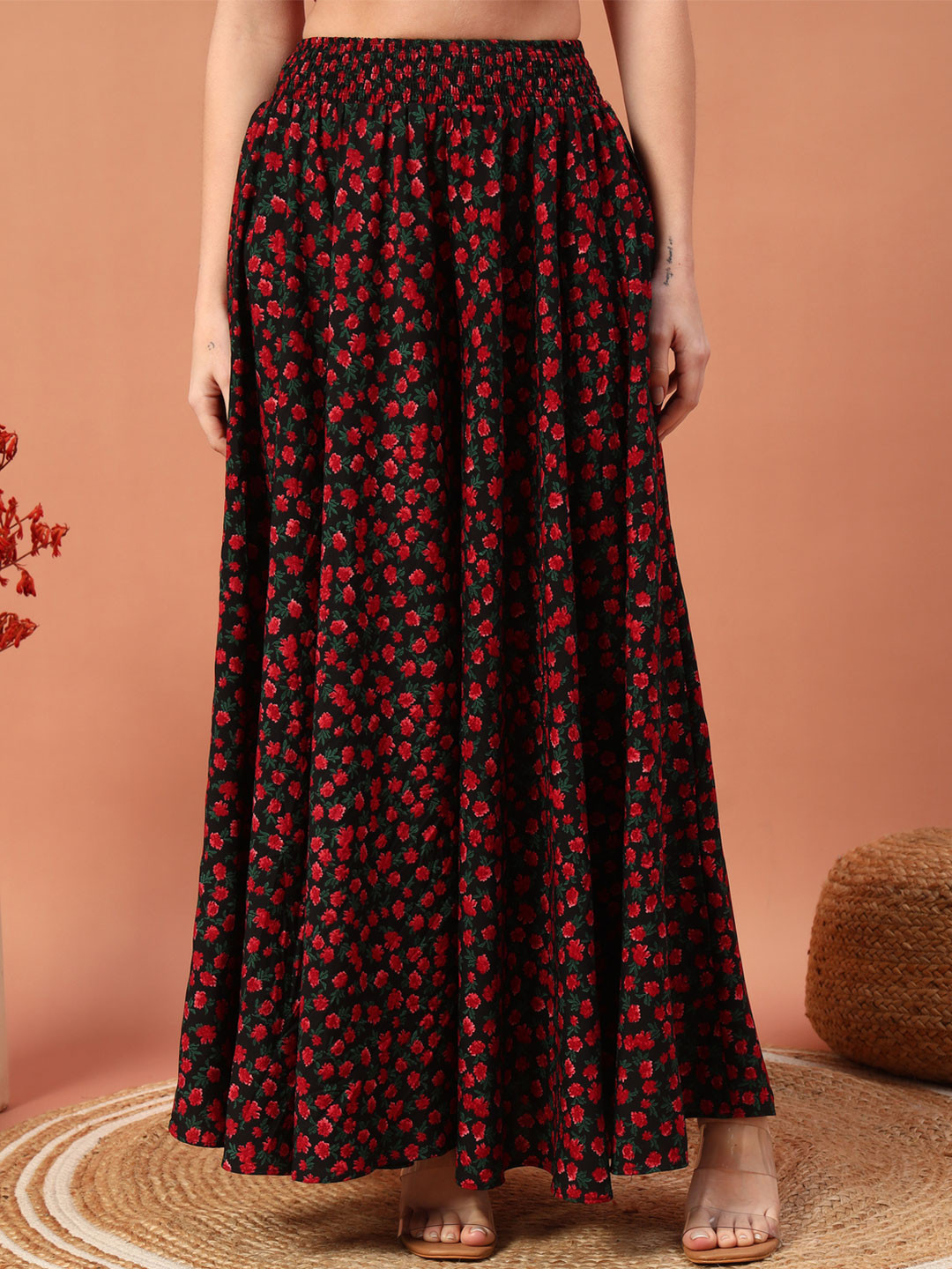 ZWERLON Women Floral Printed Flared Palazzos