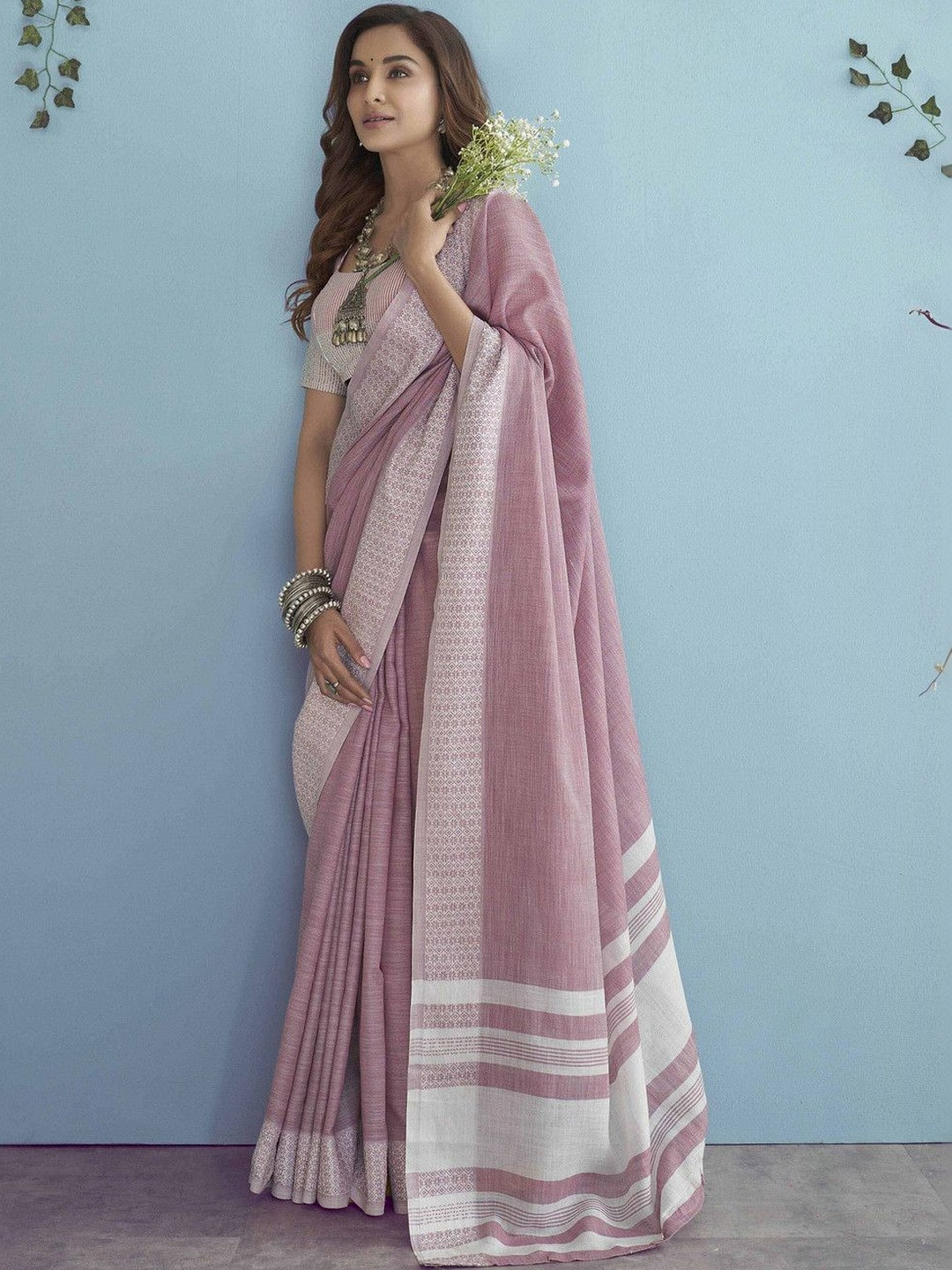 Sutriti Woven Design Linen Blend Designer Saree