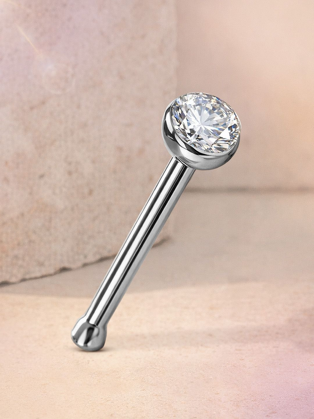 MAZZINI Silver-Plated Crystal Nosepin