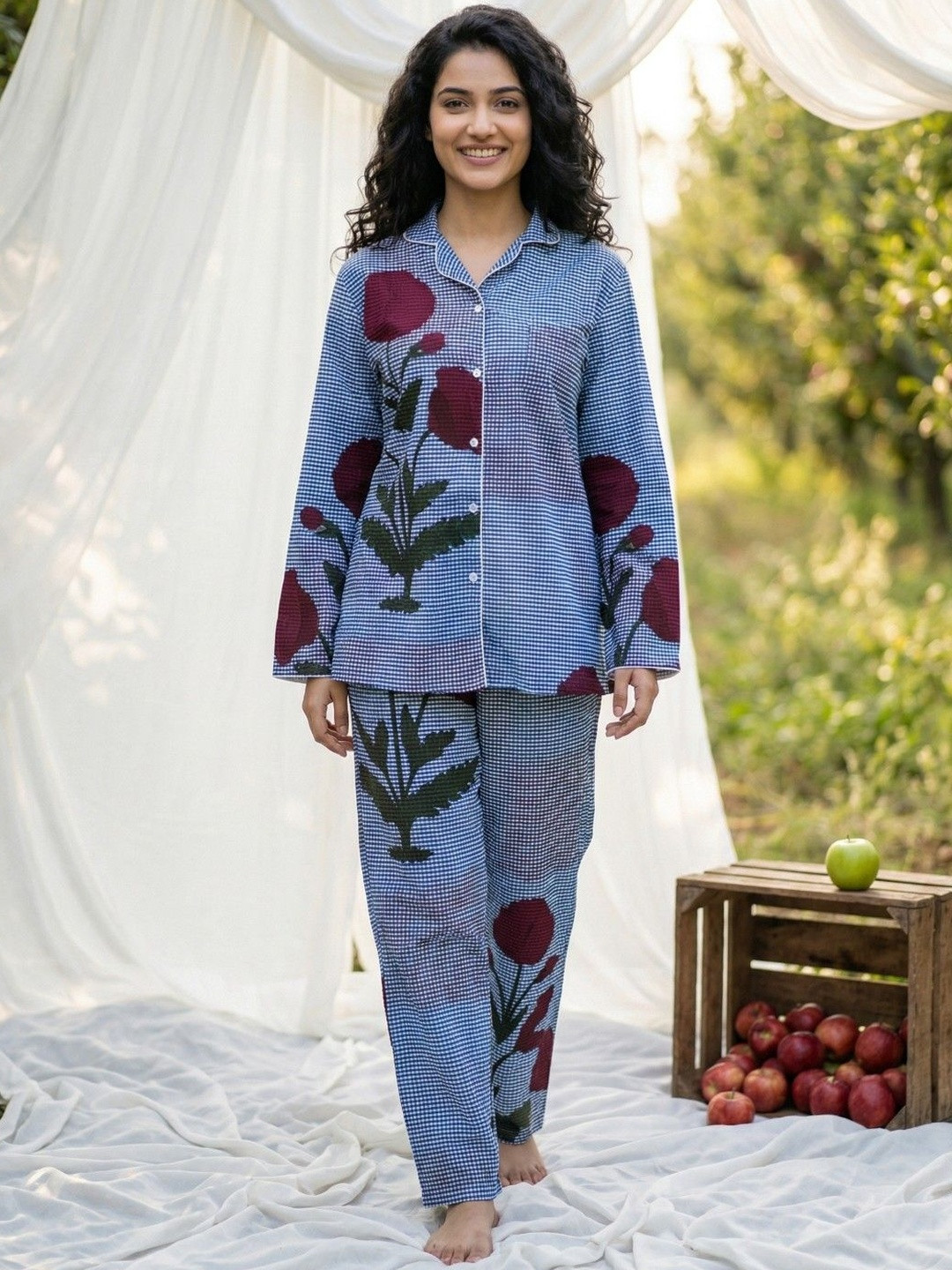 SANSKRUTIHOMES Women Printed Night suit