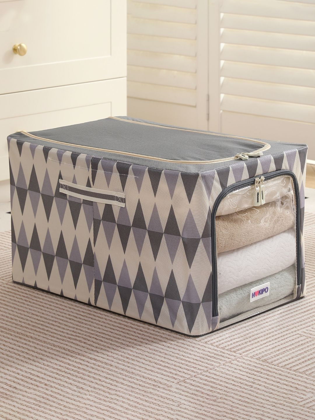 HOKIPO Ash Mirage Extra Large Storage Box 600D Oxford Fabric Pack of 1