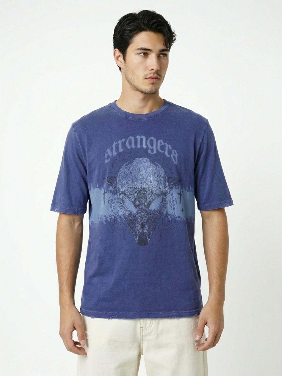 glitchez Oversized Fit Overdyed Drop-Shoulder Sleeves Pure Cotton T-shirt