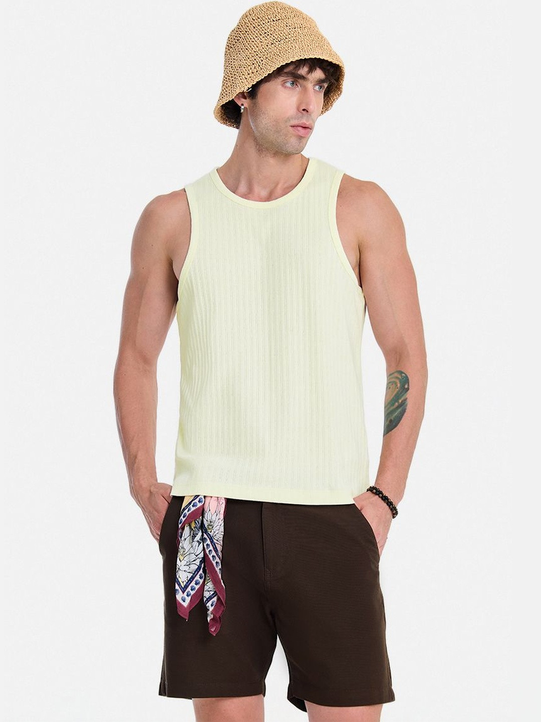 Snitch Off-White Ribbed T-Shirt
