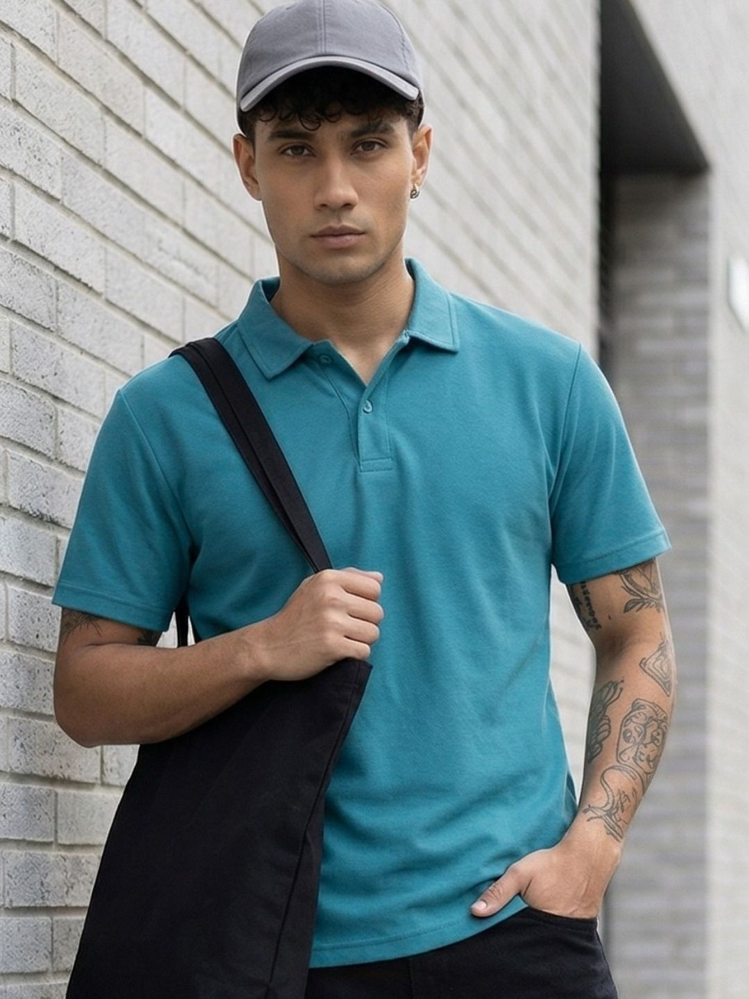 YONGE Men Polo Collar T-shirt