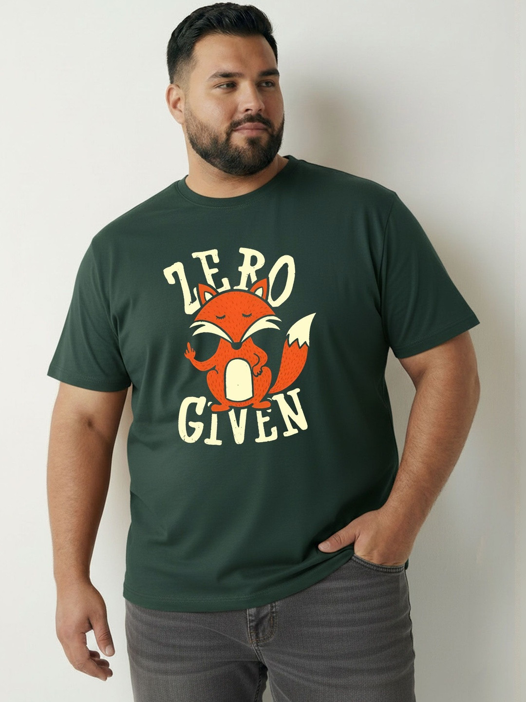 Toodle Plus Men Plus Size Printed Cotton Casual Regular Fit Half Sleeve T-Shirt