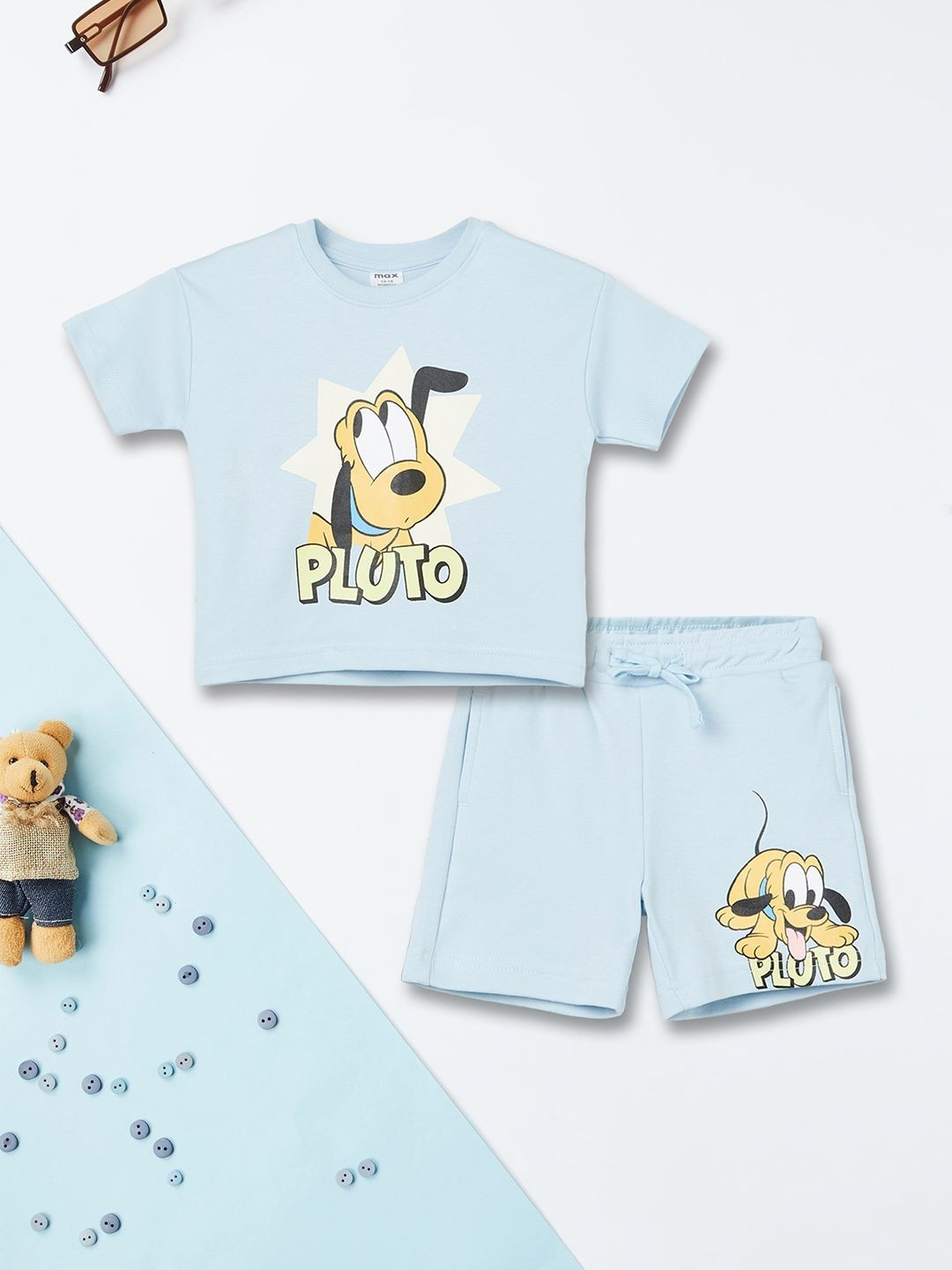 max Boys Printed T-shirt with Shorts