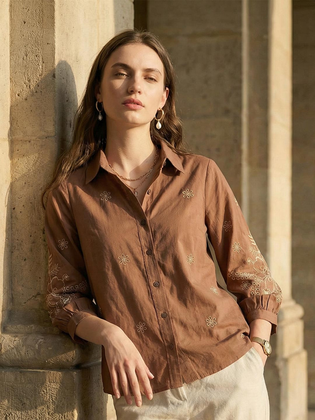 ZUMMER Women Smart Fit Floral Printed Spread Collar Pure Cotton Casual Shirt