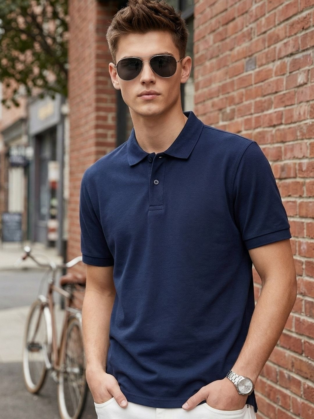 CLUB 44 Men Polo Collar T-shirt