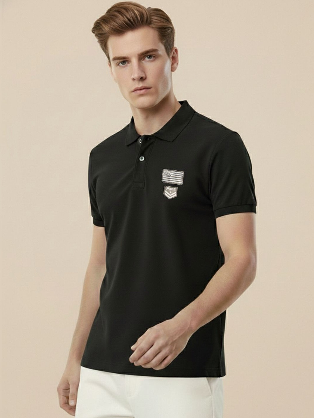 R.Code by The Roadster Life Co. Men Polo Collar T-shirt