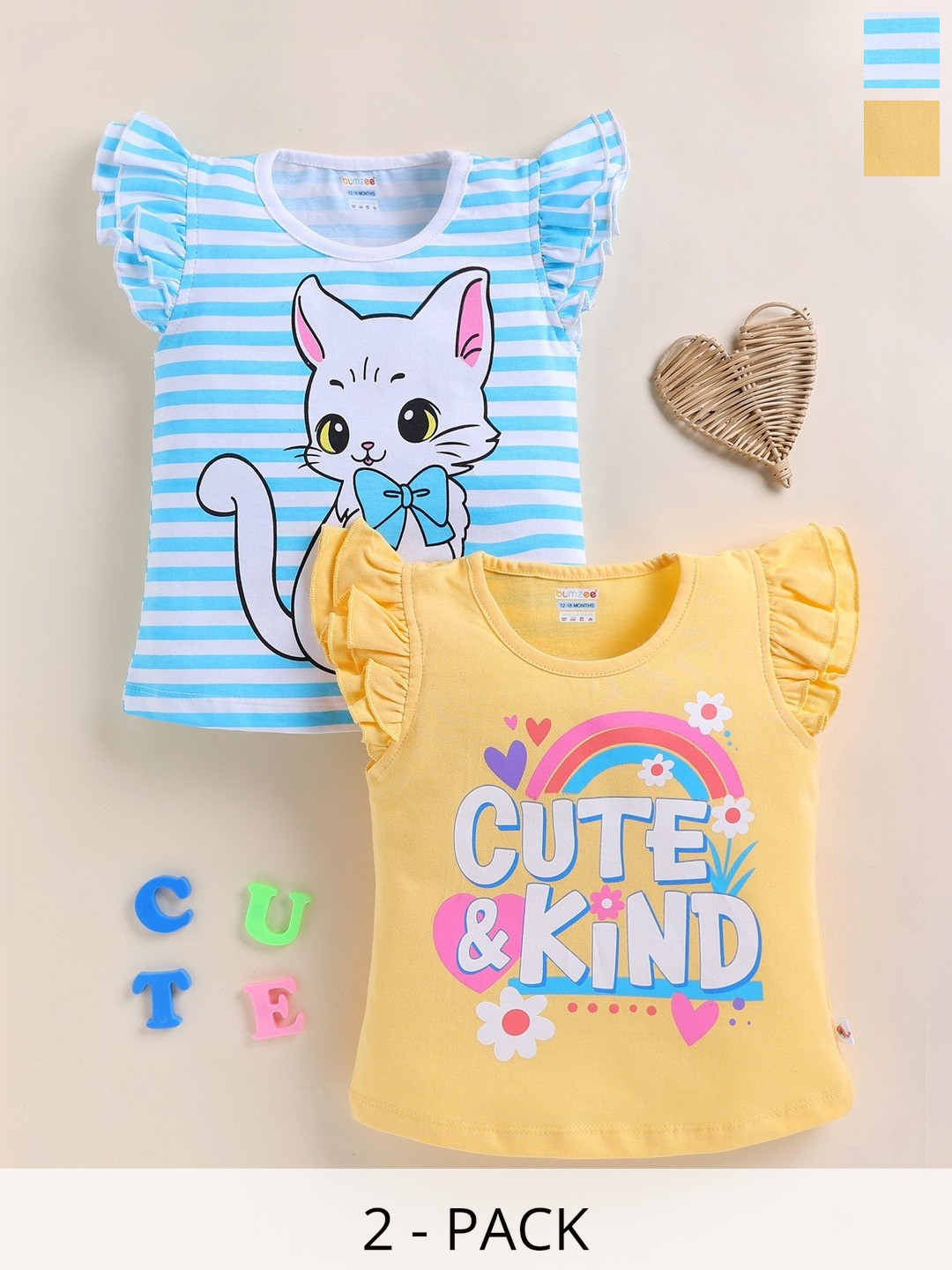 BUMZEE Girls Cotton Tshirts