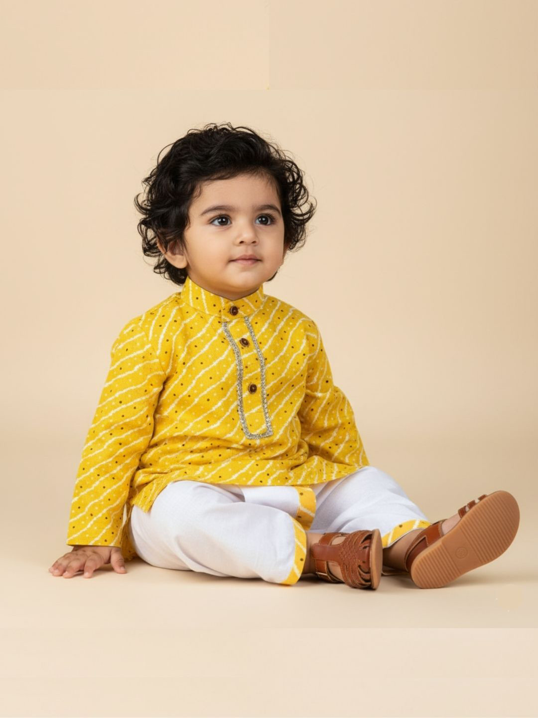mustmom Boys Striped Kurta with Dhoti Pant