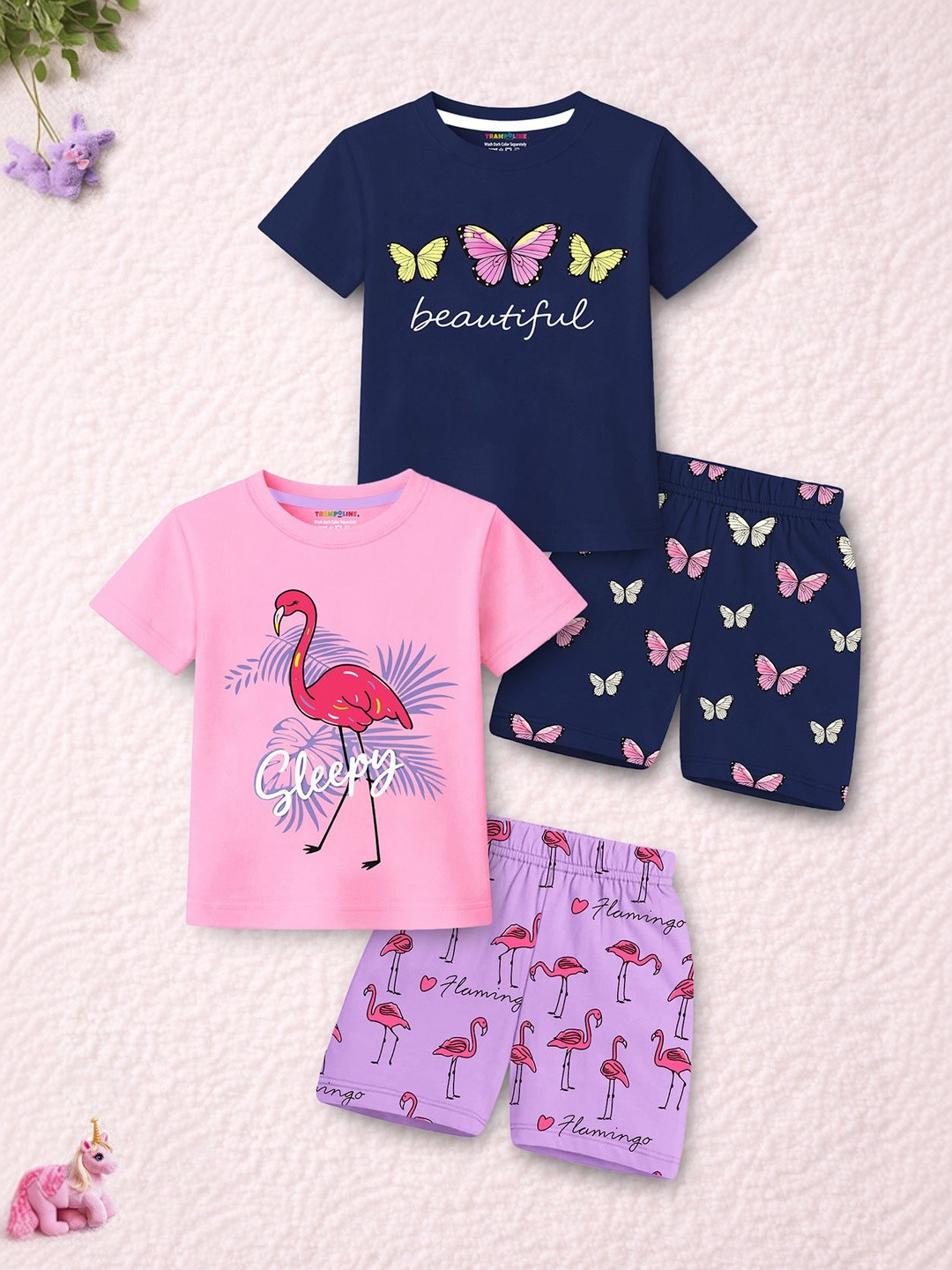 YK X Trampoline Girls Printed T-shirt with Shorts