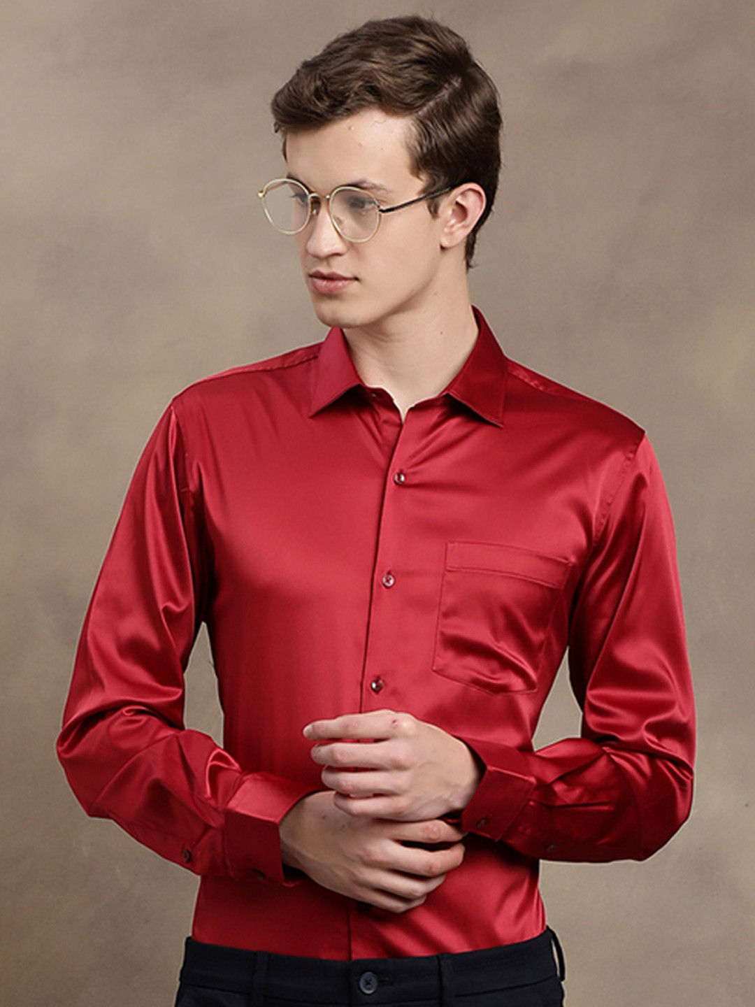 Turtle Classic Slim Fit Long Sleeves Spread Collar Opaque Party Shirt