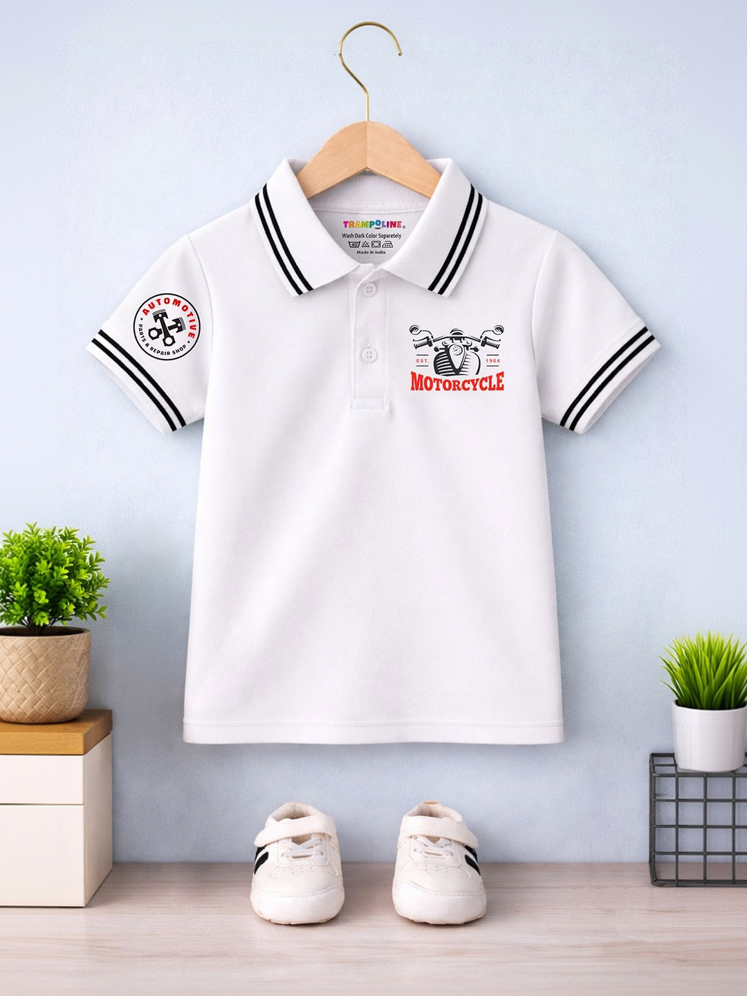 YK X Trampoline Boys Printed Polo Collar T-shirt