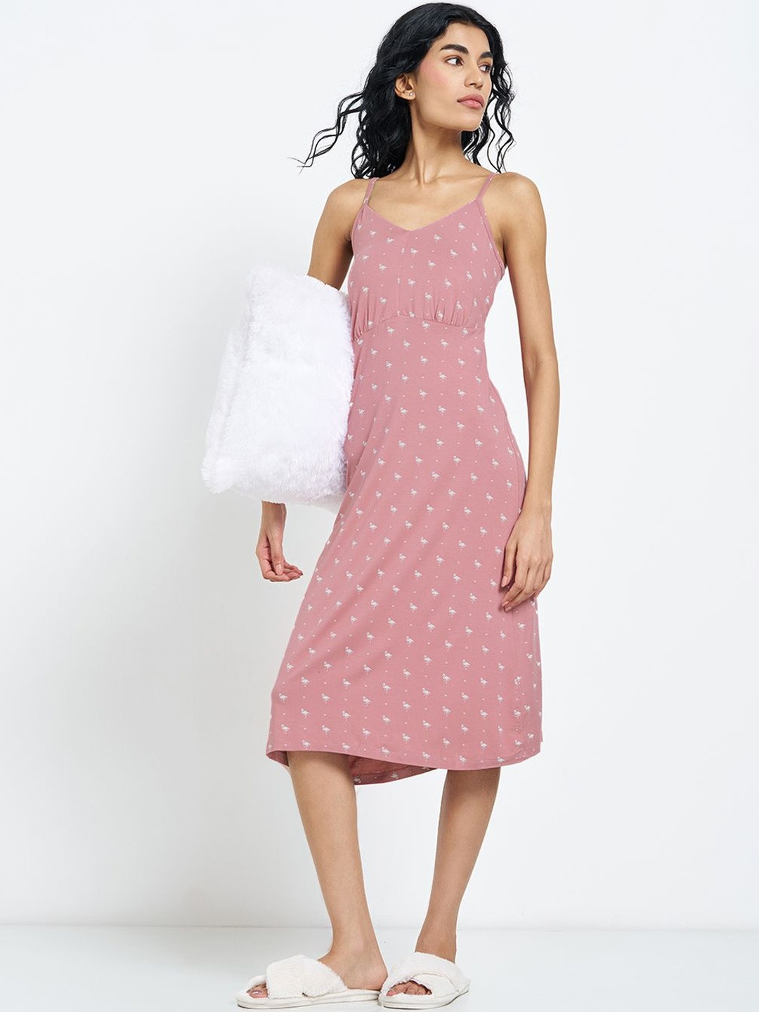 Dreamz by Pantaloons Printed Sleeveless Nightdress