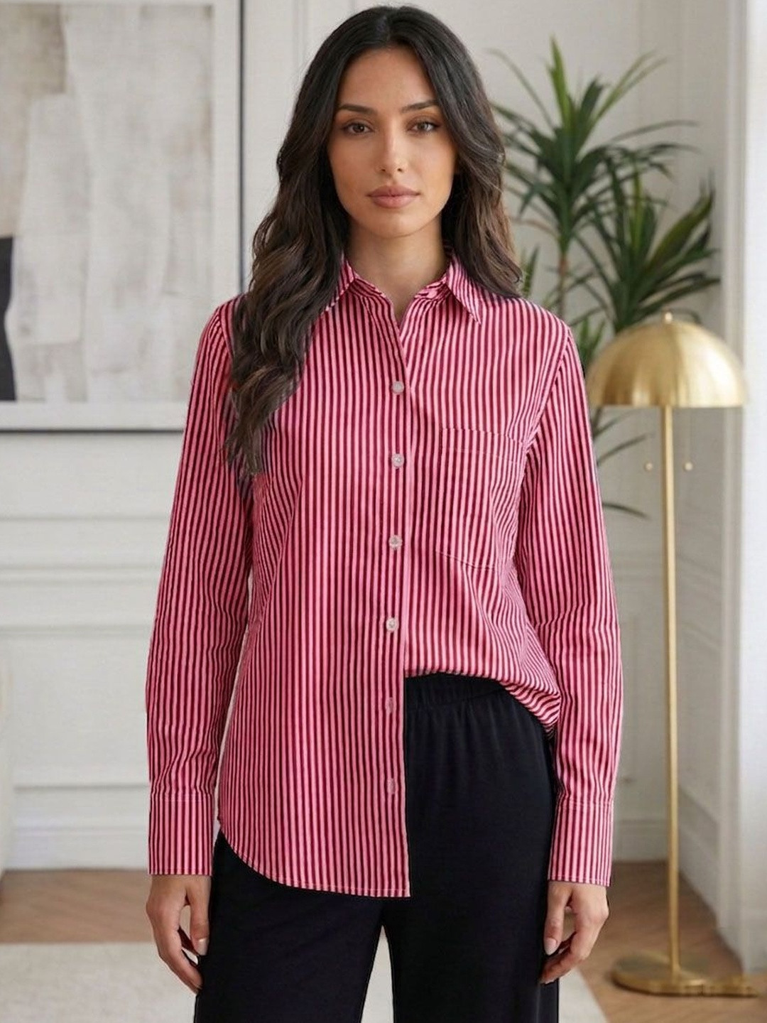 Oomph! Women Comfort Striped Casual Shirt