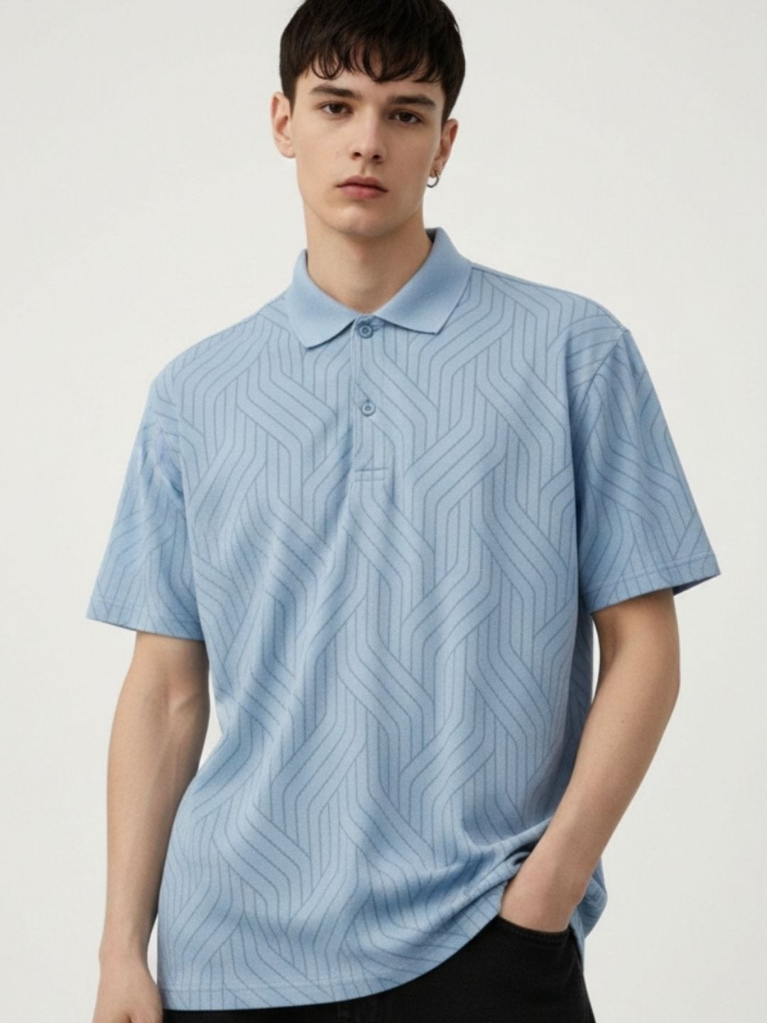 CLUB 44 Men Printed Polo Collar T-shirt
