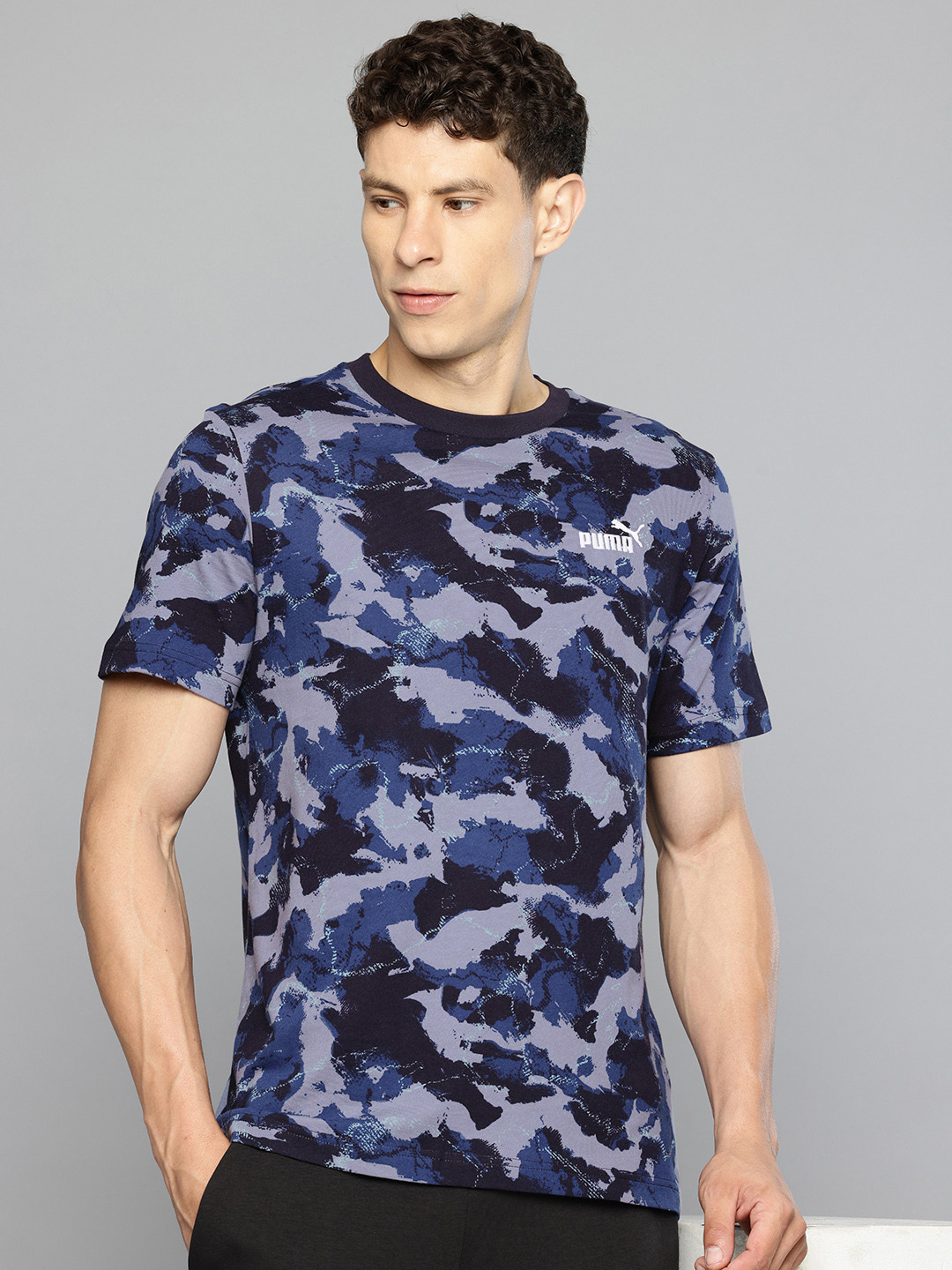 Puma Abstract Printed Pure Cotton T-shirt
