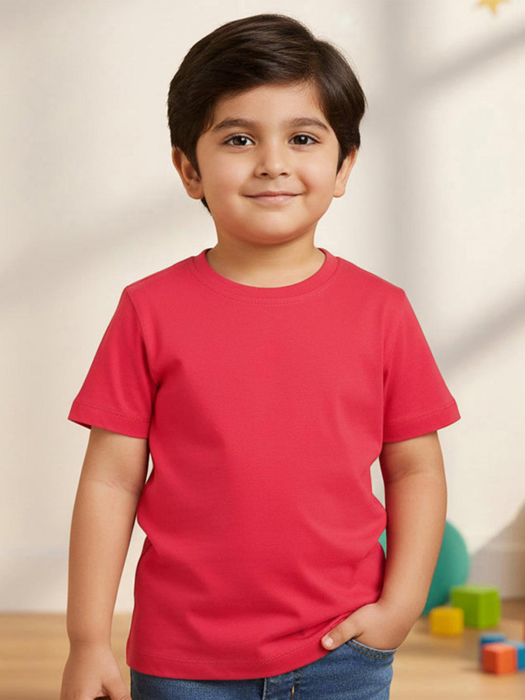 Peach Boys Pure Cotton Regular Fit Half Sleeves T-Shirt