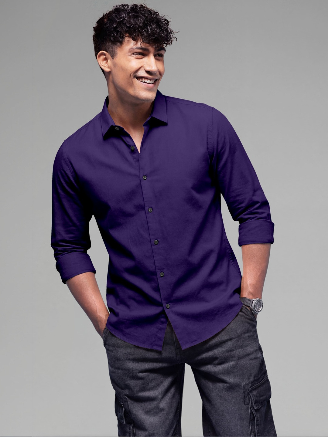 SANBROS Men Standard Semi Sheer Printed Casual Shirt
