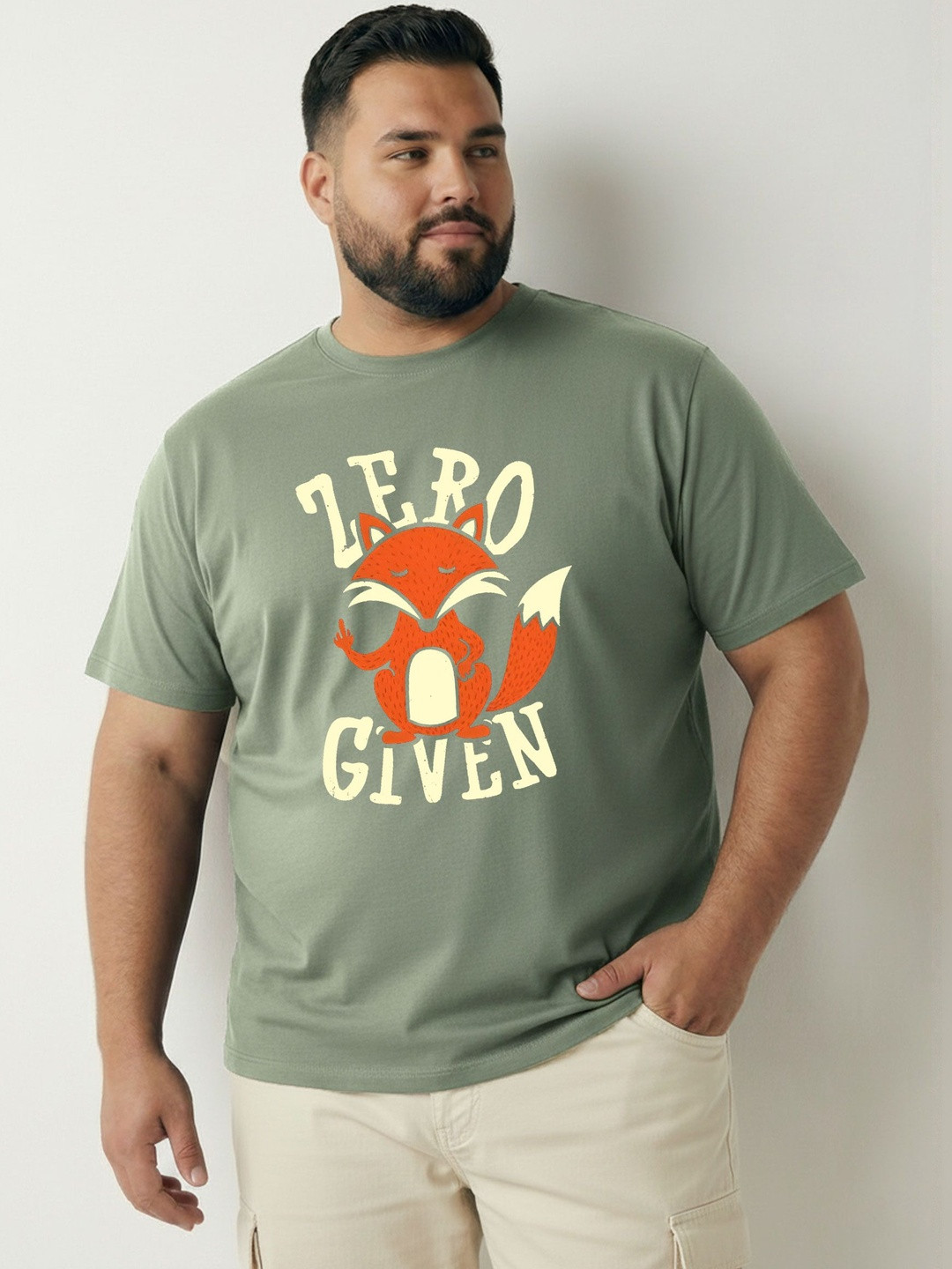 Toodle Plus Men Plus Size Printed Cotton Casual Regular Fit Half Sleeve T-Shirt