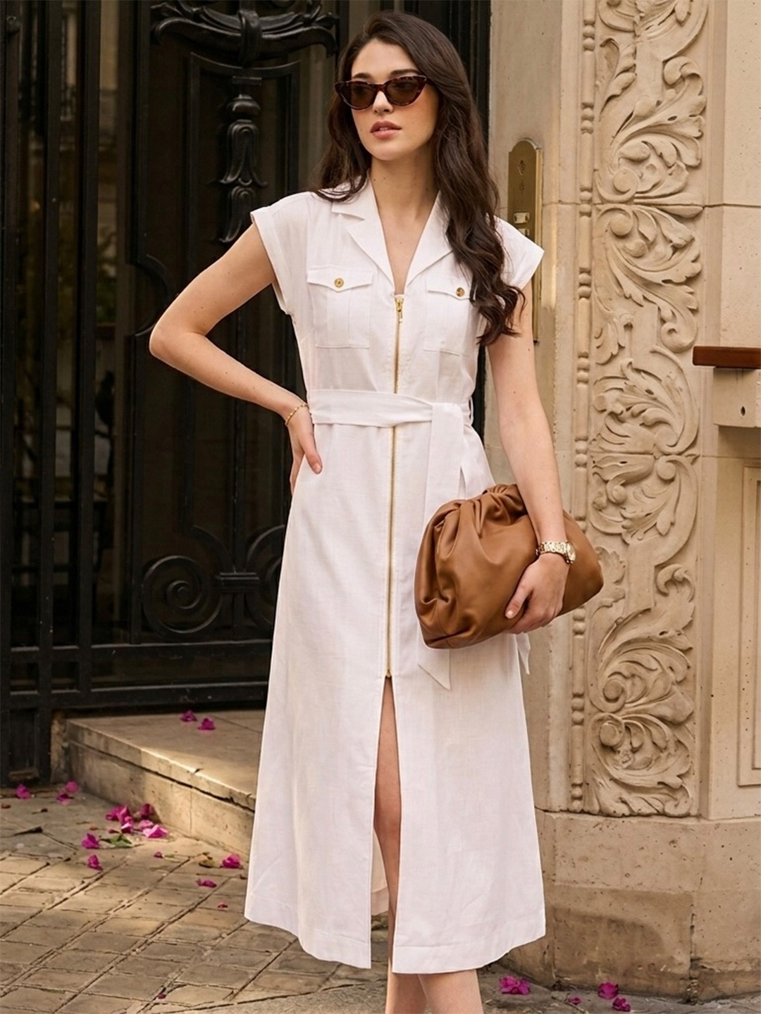 KUSHNI Shirt Midi Dress