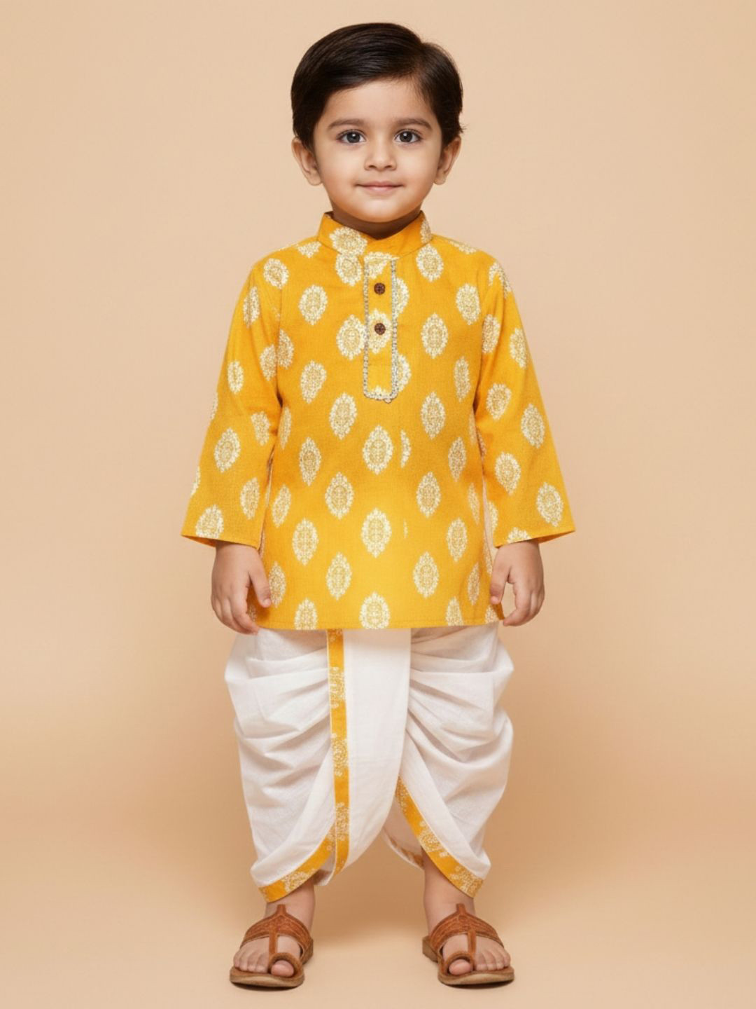 mustmom Boys Ethnic Motifs Printed Kurta with Dhoti Pant