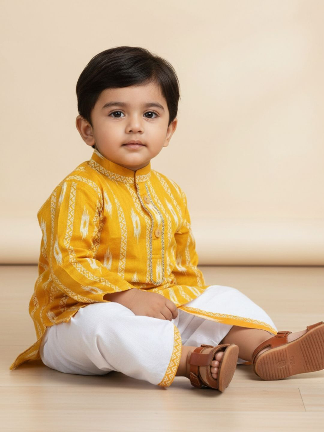 mustmom Boys Abstract Printed Kurta with Dhoti Pant