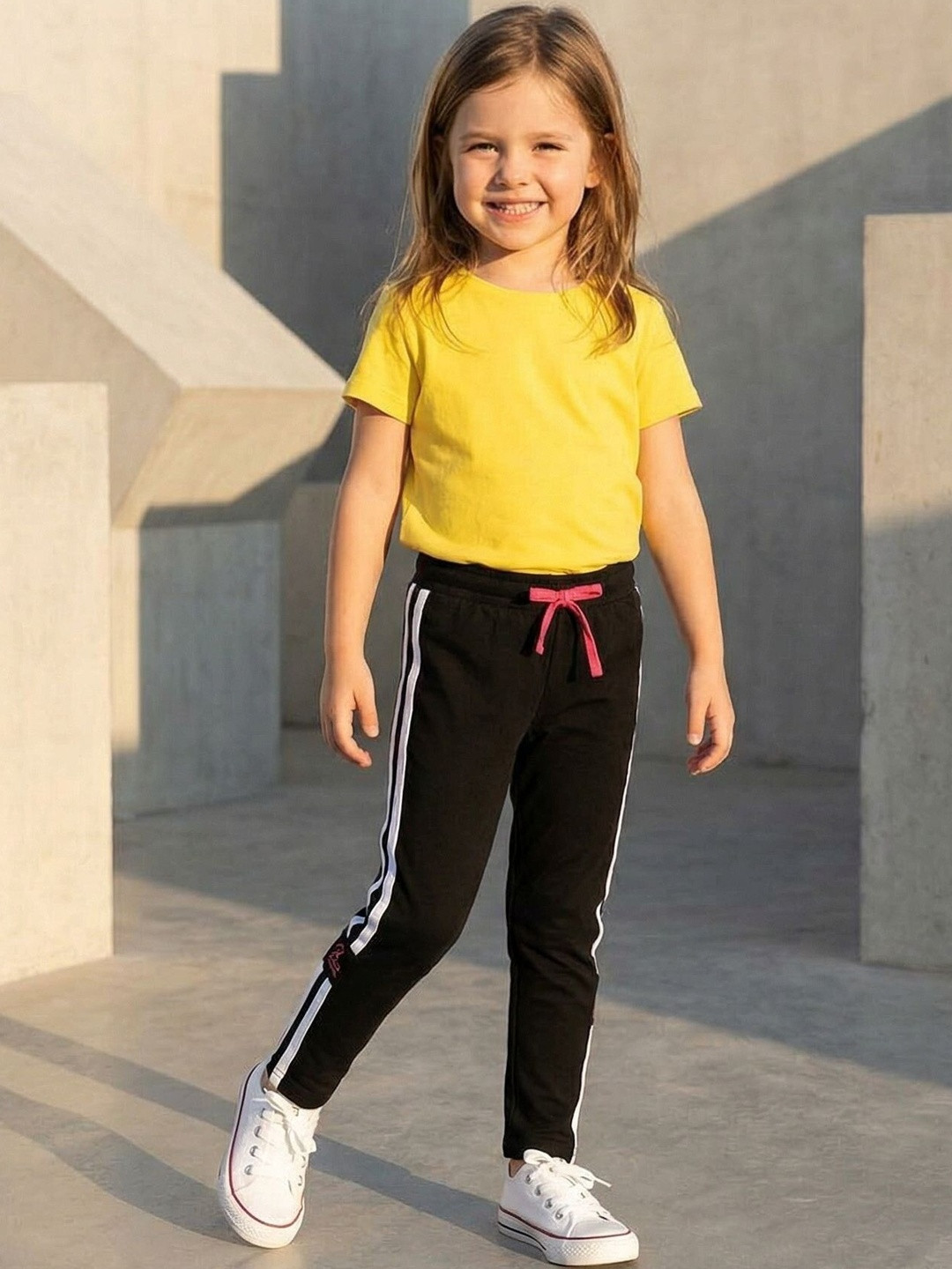 3PIN Girls Cotton Solid Relaxed Fit Jeggings