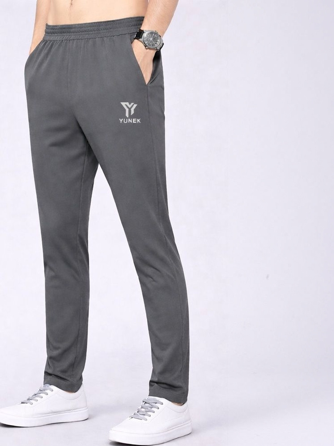 YUNEK Men Regular Fit Rapid-Dry Running Track Pants
