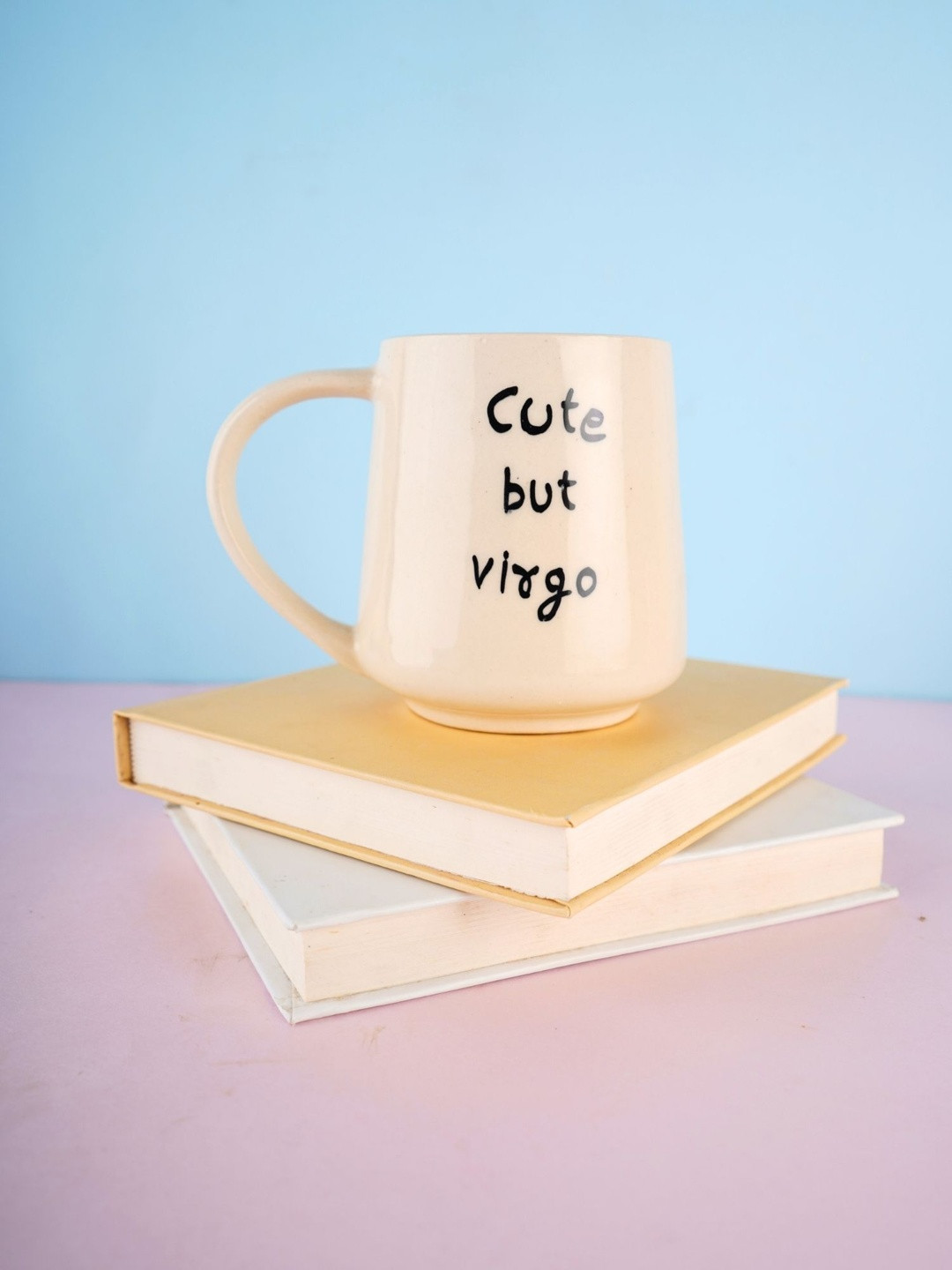 WEAVING HOMES White Handcrafted and Hand Painted Printed Ceramic Glossy Mugs Set of Cups and Mugs