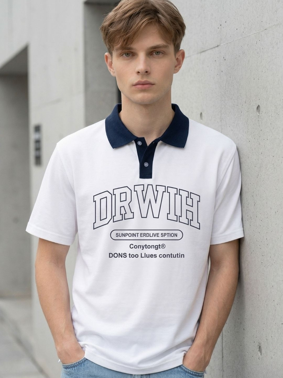 CLUB 44 Men Printed Polo Collar T-shirt