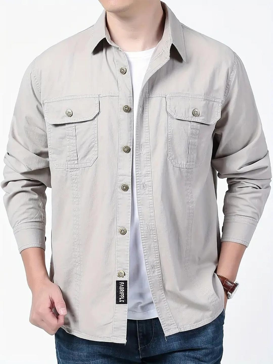 FABRIPPLE Men Classic Casual Shirt