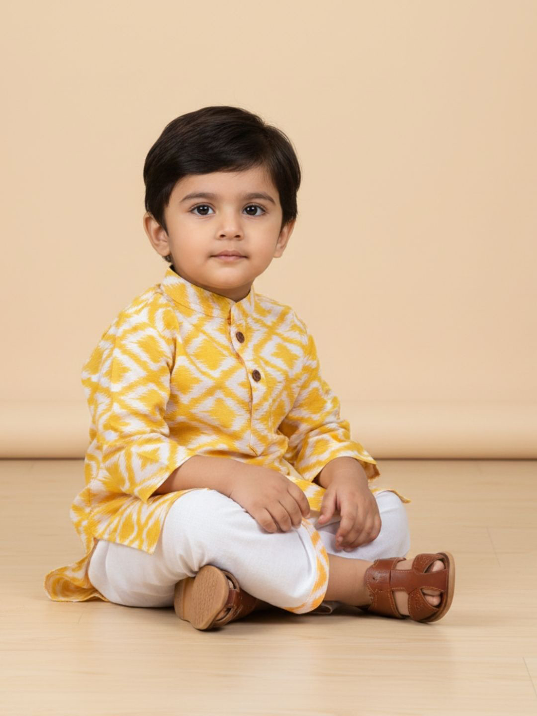 mustmomBoys Yellow Kurta Sets
