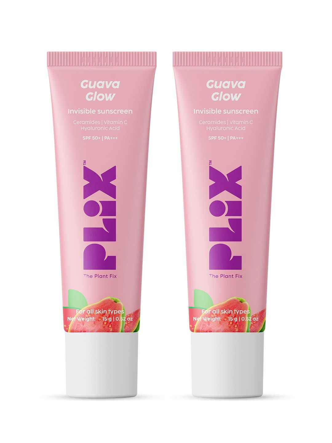 PLIX THE PLANT FIX Set Of 2 Guava Glow Invisible Sunscreen- 15 g Each