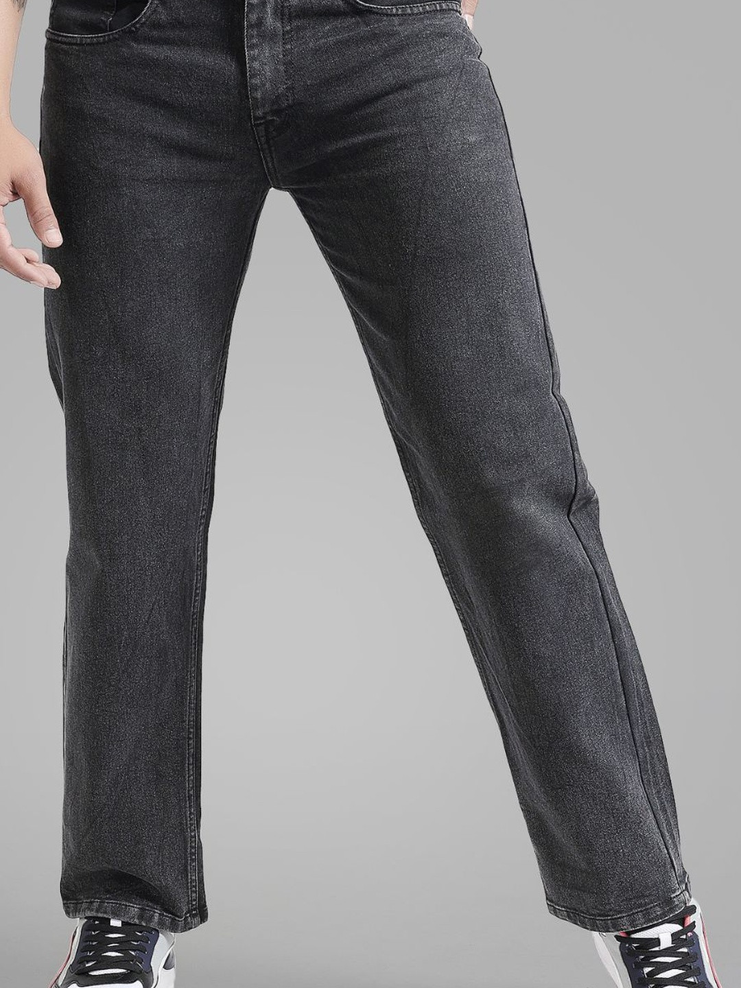 BREXX Men Comfort Wide Leg Mid-Rise Stretchable Jeans
