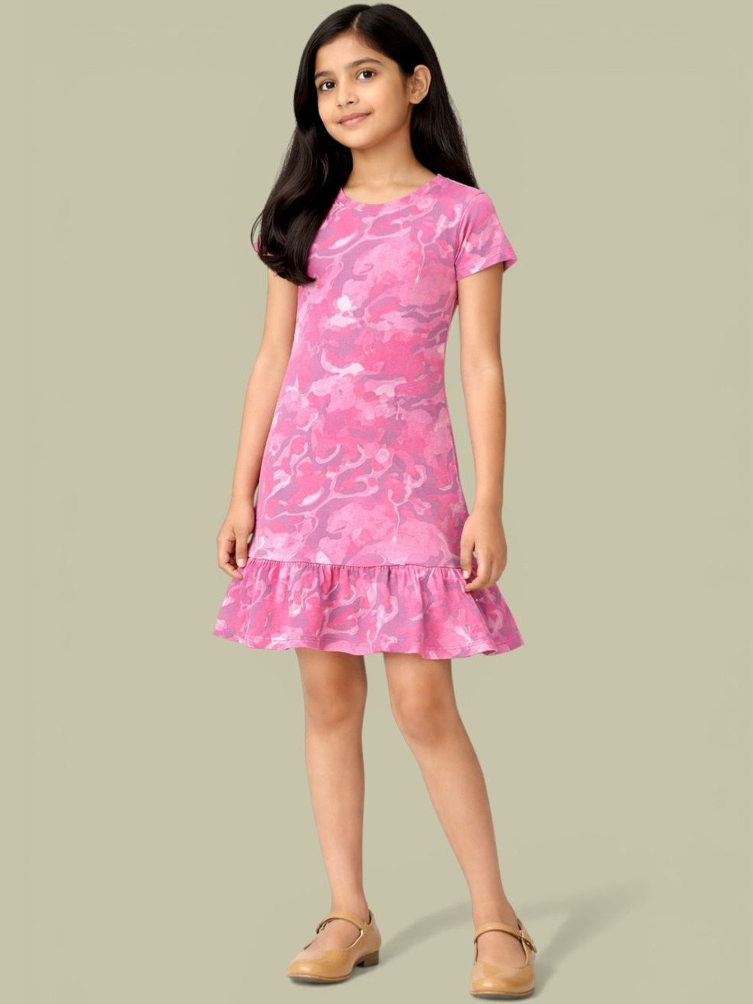 CHILINS Print Fit & Flare Dress