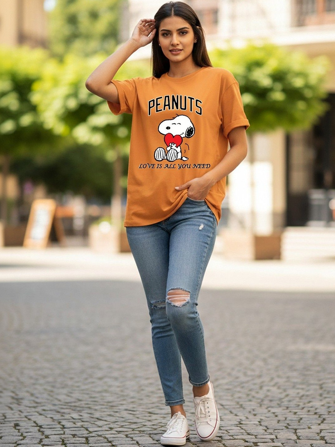 Kook N Keech X Minute Mirth Women Peanuts Printed T-shirt