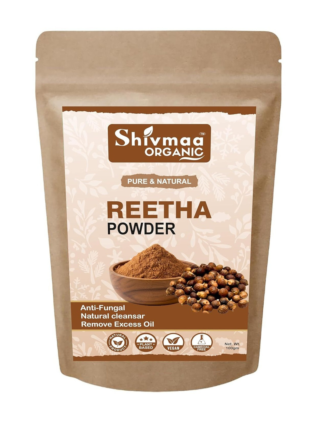 SHIVMAA ORGANIC Reetha Powder For Hair - 100 g