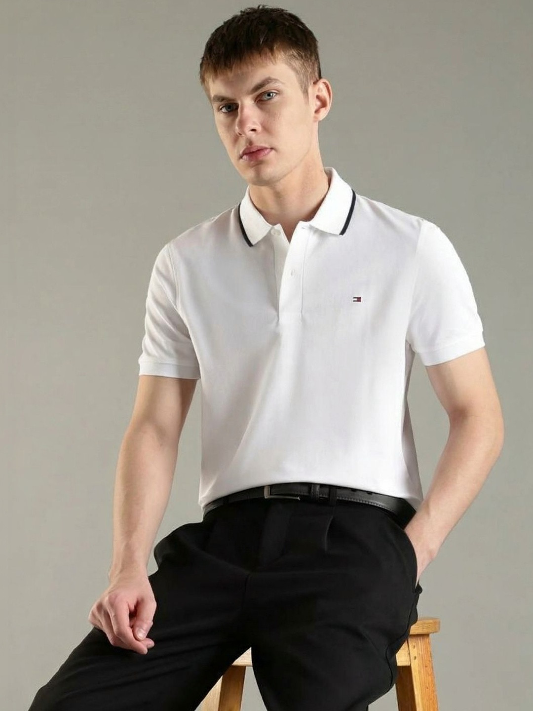 Tommy Hilfiger Men Polo Collar T-shirt