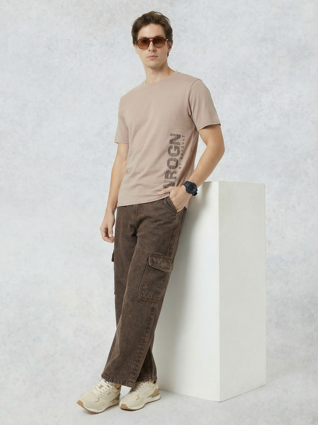 WROGN Brand Logo Printed Slim Fit T-shirt