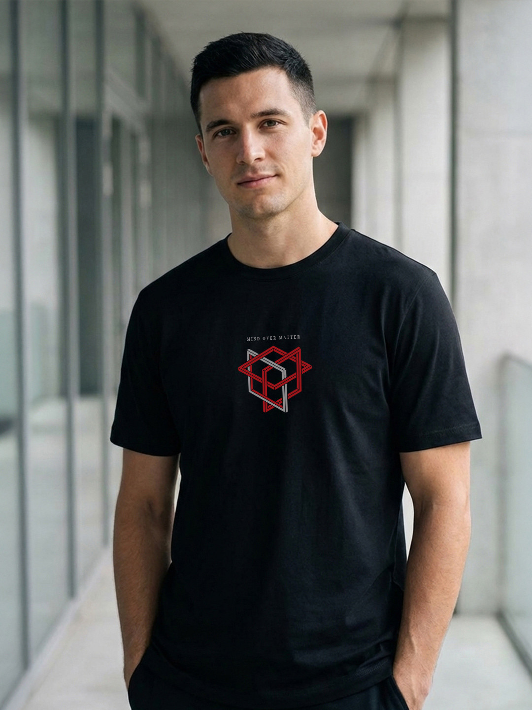 NOBERO Men Typography Printed Round Neck T-shirt