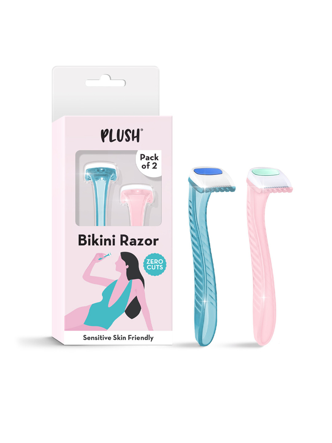 Plush Set Of 2 Bikini Razor For Painless Hair Removal