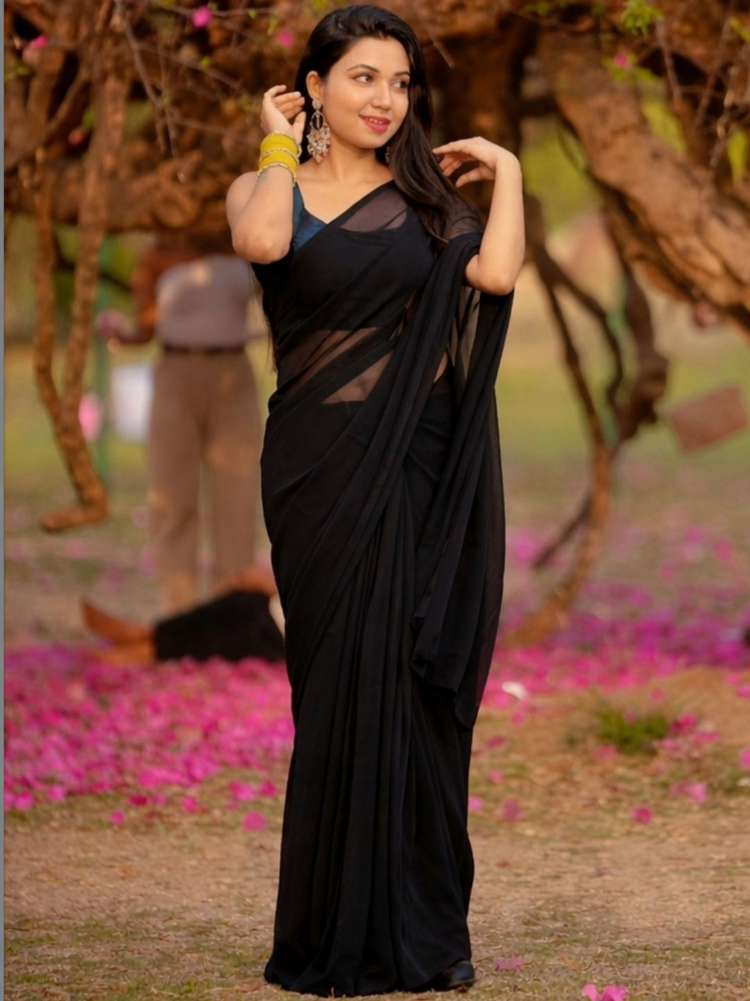 STYLETONE Poly Georgette Designer Saree
