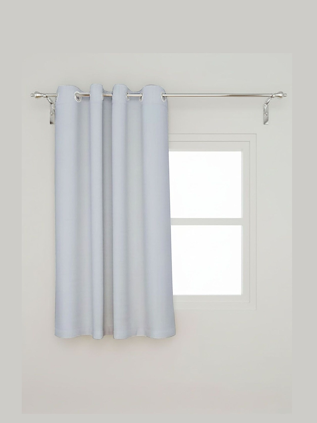 Myntra Elegant Homes Silver-Toned Black Out Window Curtain