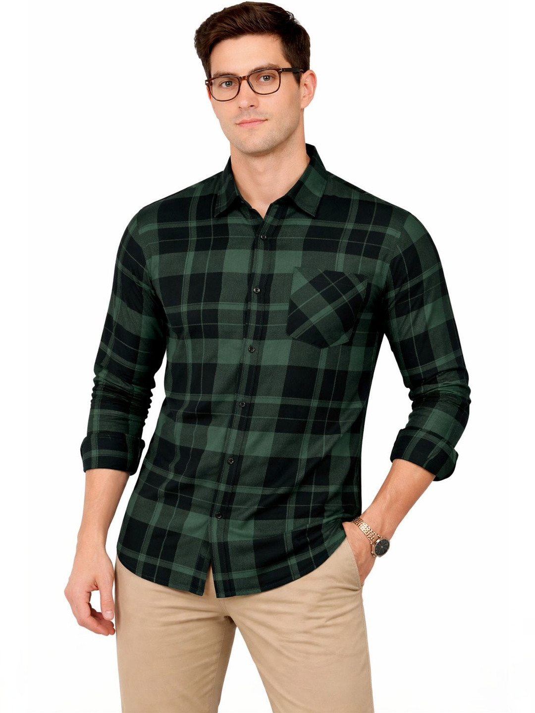SONISHQ Men Original Slim Fit Checked Shirt
