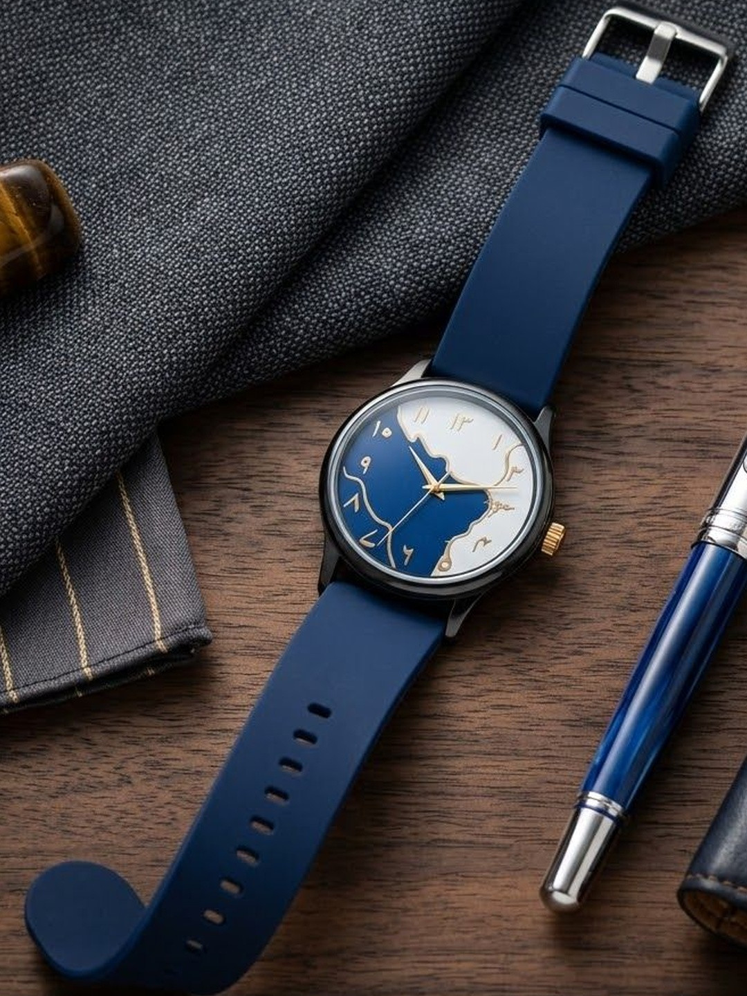 Moover Men Dial & Straps Watch slcnMAP-blue-0j6