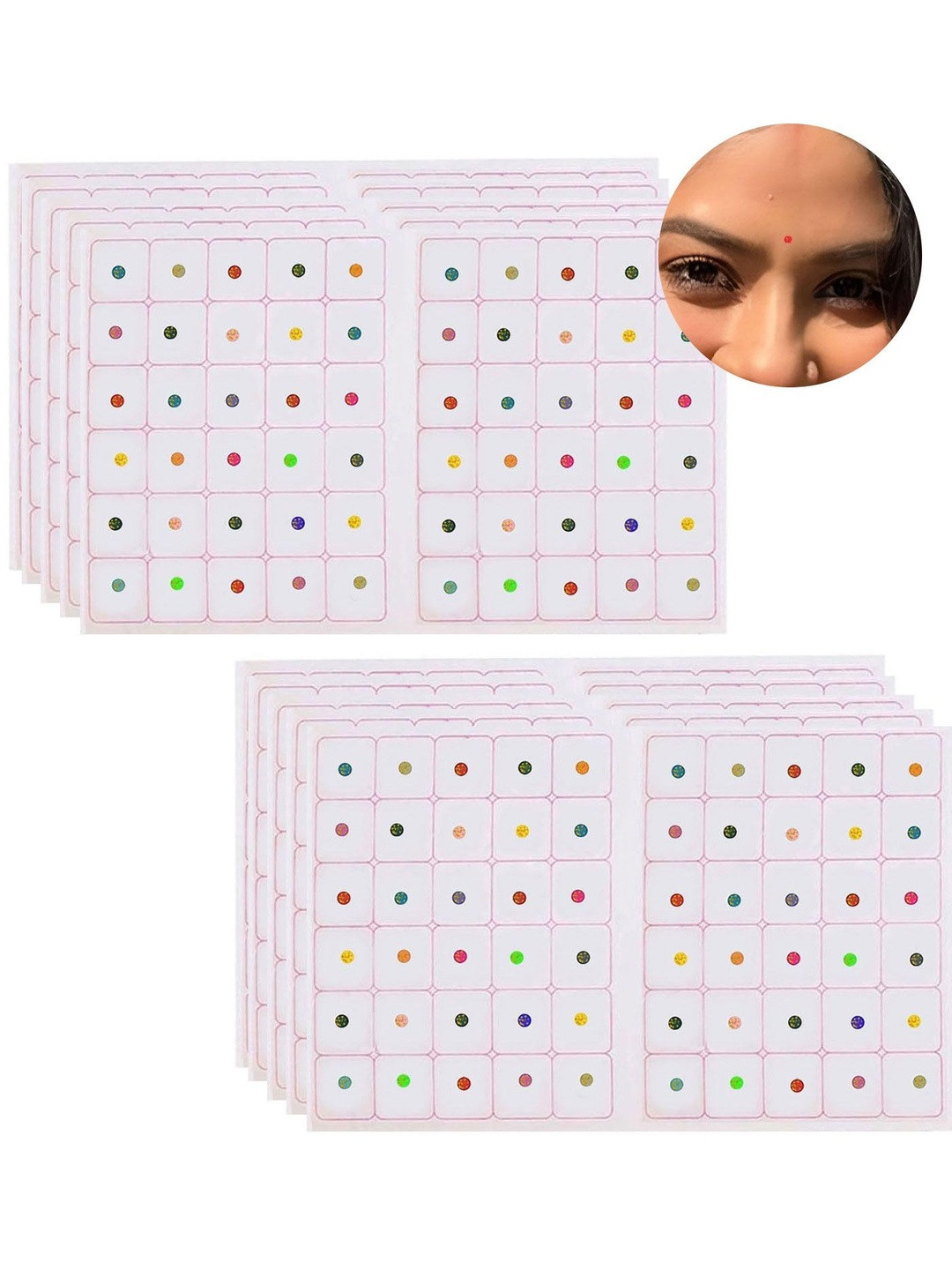 VAMA Set Of 10 Long Lasting Round Bindi Stickers - Maroon Red -3MM